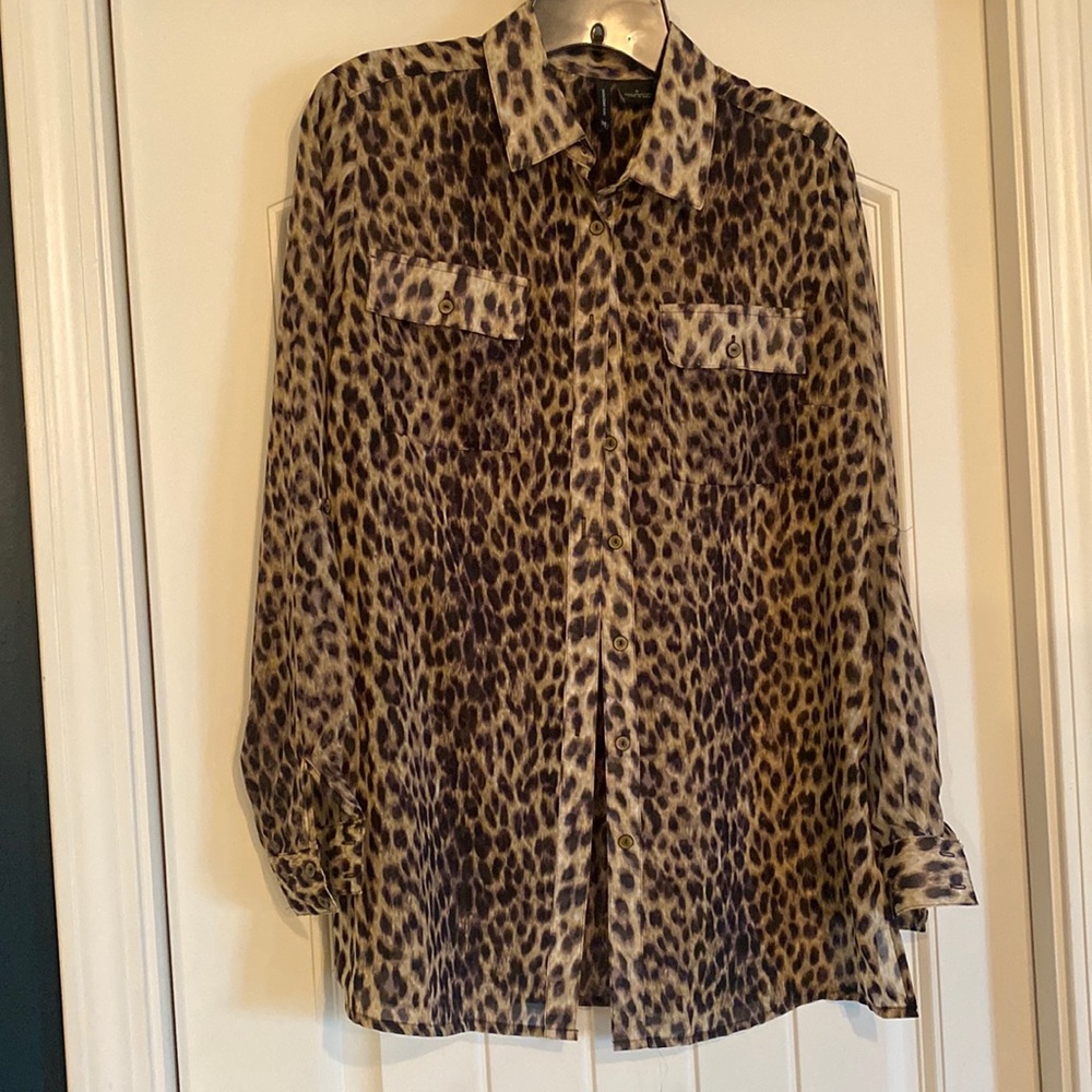 Sheer Leopard Print Top
